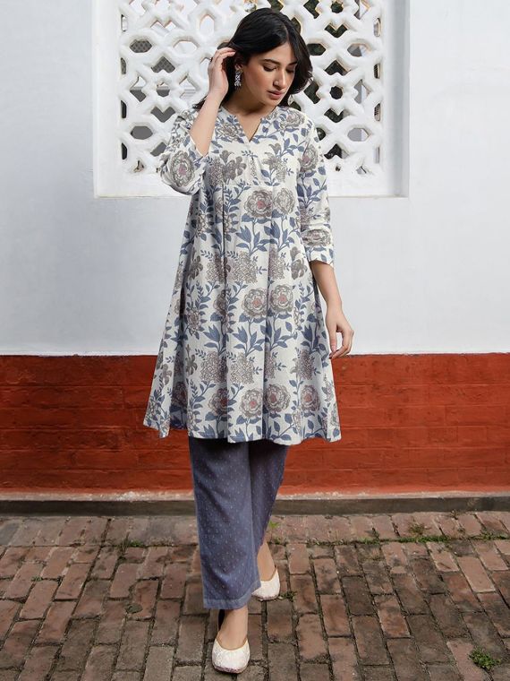 Floral printed cotton tunic