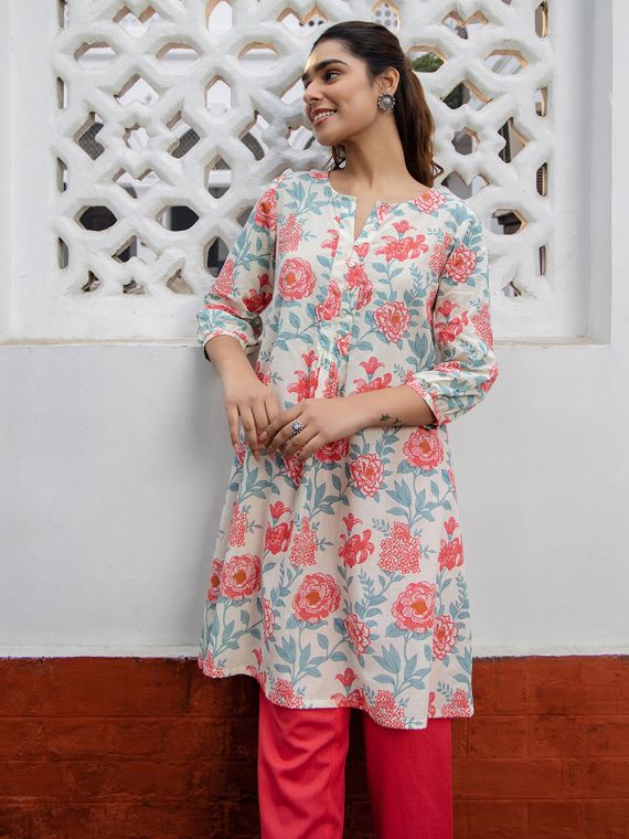 Floral printed A-line tunic