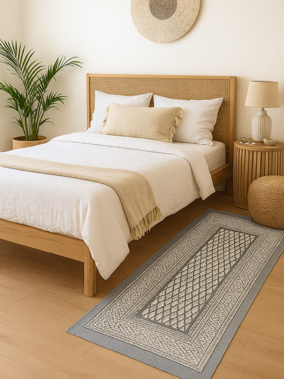 Mughal Window Handblock printed Rug -2*5ft