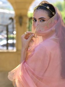 Pink Ethnic Motifs Embroidered Zari Straight Kurta With Trousers & Dupatta